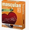 Презервативы Masculan Classic 3 , 3 шт. С колечками и пупырышками (Dotty+Ribbed)