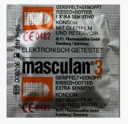 Презервативы Masculan Classic 3 , 3 шт. С колечками и пупырышками (Dotty+Ribbed)