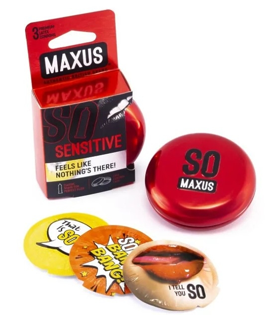 ПРЕЗЕРВАТИВЫ "MAXUS" SENSITIVE №3 (ультратонкие) в металлическом кейсе