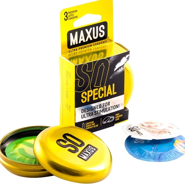  ПРЕЗЕРВАТИВЫ "MAXUS" SPECIAL №3 (точечно-ребристые) в металлическом кейсе