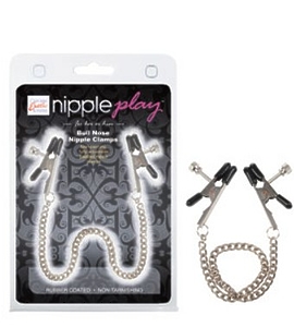 Зажимы-прищепки (украшения) для сосков с цепочкой Nipple Play Bull Nose Nipple Jewelry