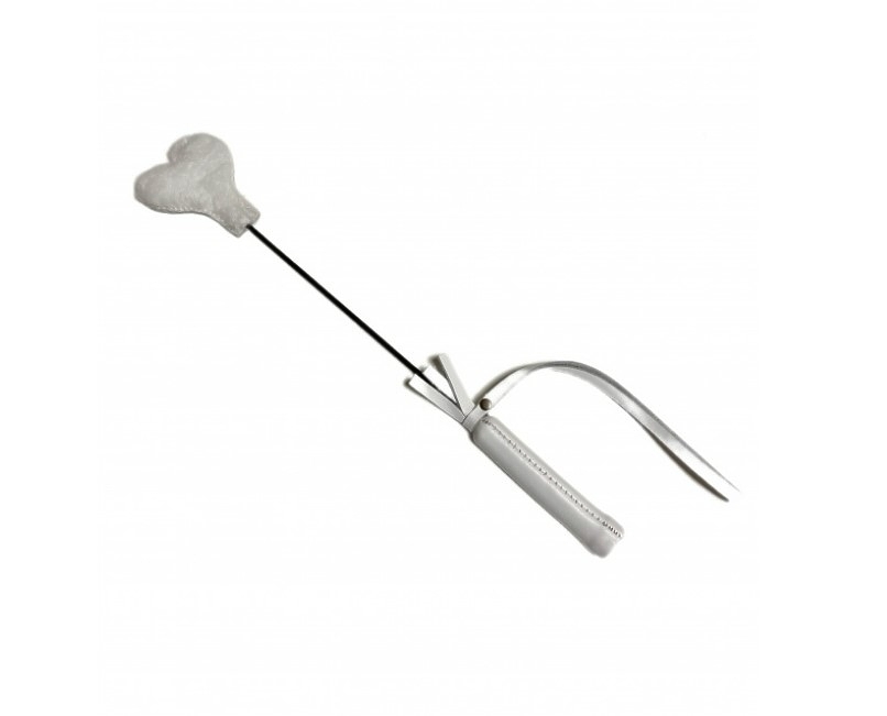 Мини-стек сердечко White, белый (Изделие из натуральной кожи), 36 см