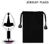 SILVER PLUG MEDIUM (втулка анальная), L 82 мм, D 34 мм, вес 90г, цвет кристалла рубиновый