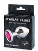 SILVER PLUG MEDIUM (втулка анальная), L 82 мм, D 34 мм, вес 90г, цвет кристалла рубиновый