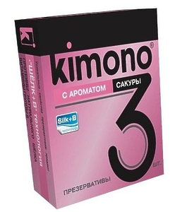 ПРЕЗЕРВАТИВЫ KIMONO (с ароматом сакуры) 3 шт.