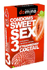  ПРЕЗЕРВАТИВЫ DOMINO SWEET SEX STRAWBERRY COCTAIL 3штуки (оральные)