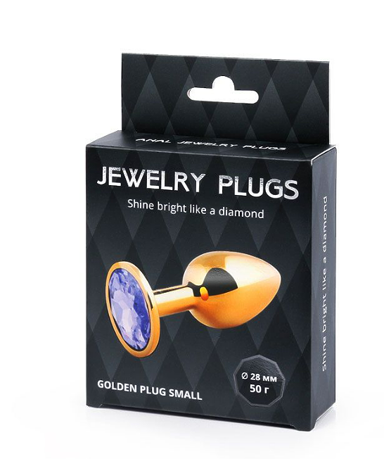 GOLDEN PLUG SMALL (втулка анальная) цвет кристалла светло-филетовый, L 72 мм, D 28 мм, вес 50 г 