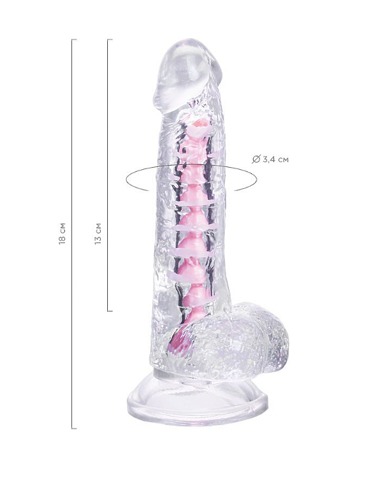 Гибкий фаллоимитатор A-Toys Paret, TPE, прозрачный, 18 см