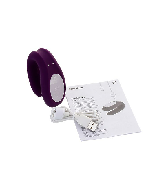 Многофункциональный стимулятор для пар Satisfyer Partner Double Joy, силикон, фиолетовый, 18 см.