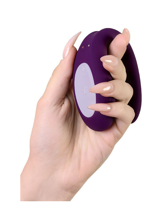 Многофункциональный стимулятор для пар Satisfyer Partner Double Joy, силикон, фиолетовый, 18 см.