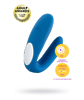 Многофункциональный стимулятор для пар Satisfyer Partner Whale, силикон, голубой, 17 см.