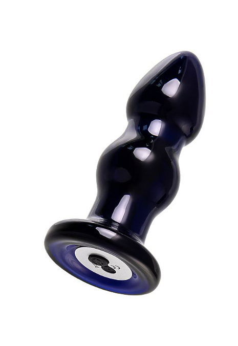 Стеклянная вибровтулка Sexus Glass, стекло, синяя, 11 см