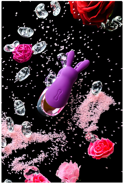 СТИМУЛЯТОР ЭРОГЕННЫХ ЗОН EROMANTICA BUNNY, СИЛИКОН, ФИОЛЕТОВЫЙ, 12,5