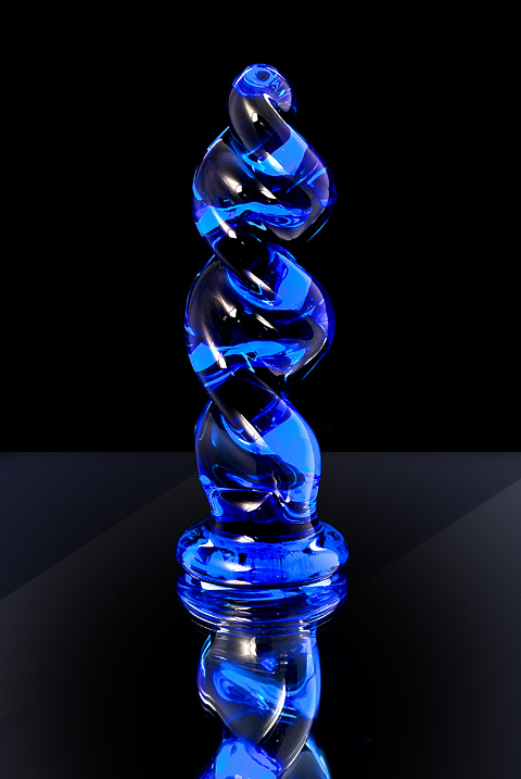 АНАЛЬНАЯ ВТУЛКА SEXUS GLASS, СТЕКЛО, СИНЯЯ, 12 СМ, Ø 3,5 СМ