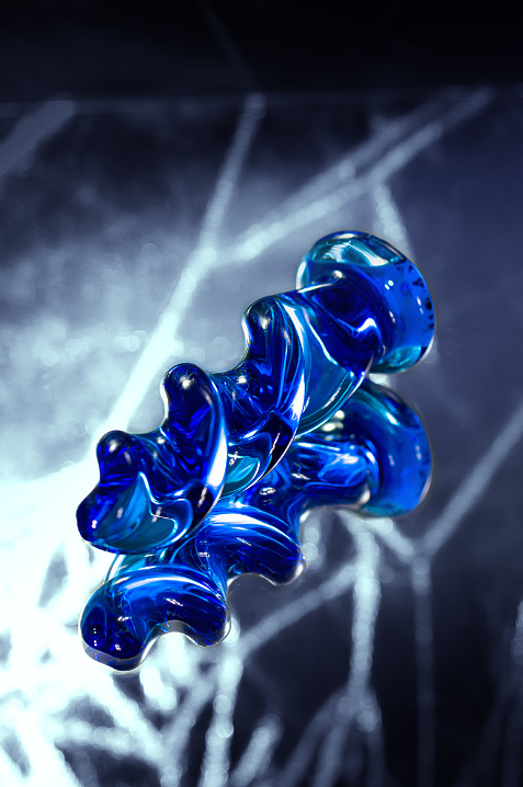 АНАЛЬНАЯ ВТУЛКА SEXUS GLASS, СТЕКЛО, СИНЯЯ, 12 СМ, Ø 3,5 СМ