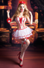 КОСТЮМ МЕДСЕСТРЫ CANDY GIRL LOLA (БОДИ, ЮБКА, ЧУЛКИ, ОБОДОК, МАСКА, АКСЕССУАР), БЕЛО-КРАСНЫЙ, OS