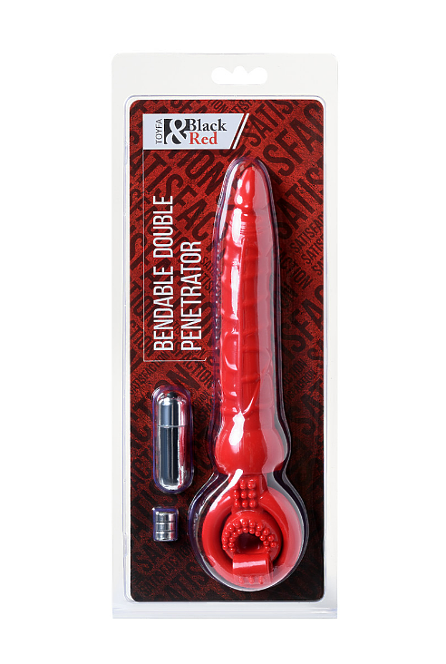 НАСАДКА НА ПЕНИС BLACK & RED BY TOYFA С ВИБРАЦИЕЙ, PVC, КРАСНЫЙ, 24 СМ