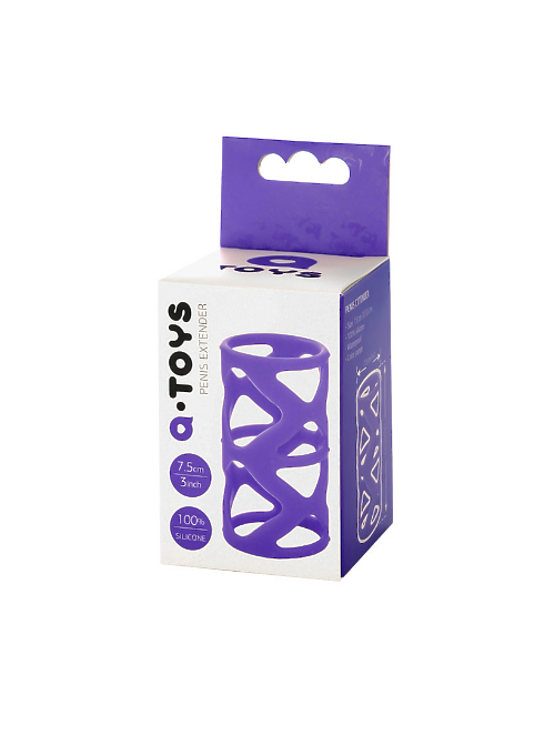 НАСАДКА НА ПЕНИС TOYFA A-TOYS, СИЛИКОН, ФИОЛЕТОВЫЙ, 7,5 СМ