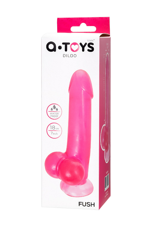 РЕАЛИСТИЧНЫЙ ФАЛЛОИМИТАТОР A-TOYS BY TOYFA FUSH, TPE, РОЗОВЫЙ, 18 СМ