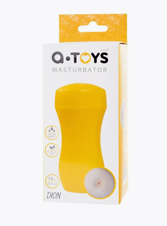 Мастурбатор TOYFA A-Toys Dion, анус, TPE, желтый, 14 см
