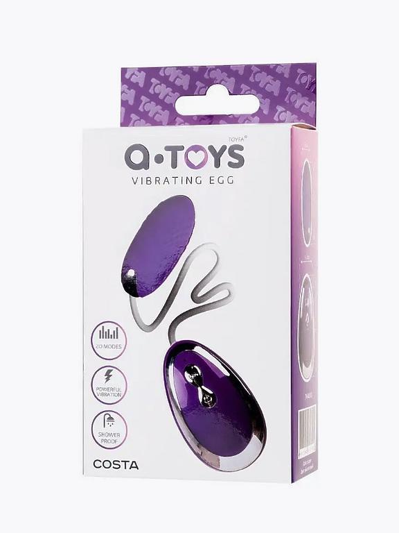 Виброяйцо TOYFA A-Toys Costa, силикон, фиолетовый, 6,5 см