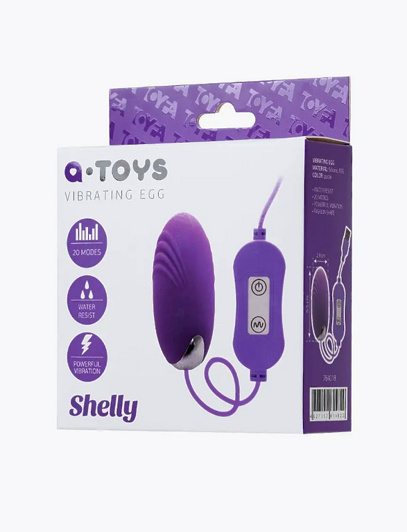 Виброяйцо с пультом управления TOYFA A-Toys Shelly, силикон, фиолетовый