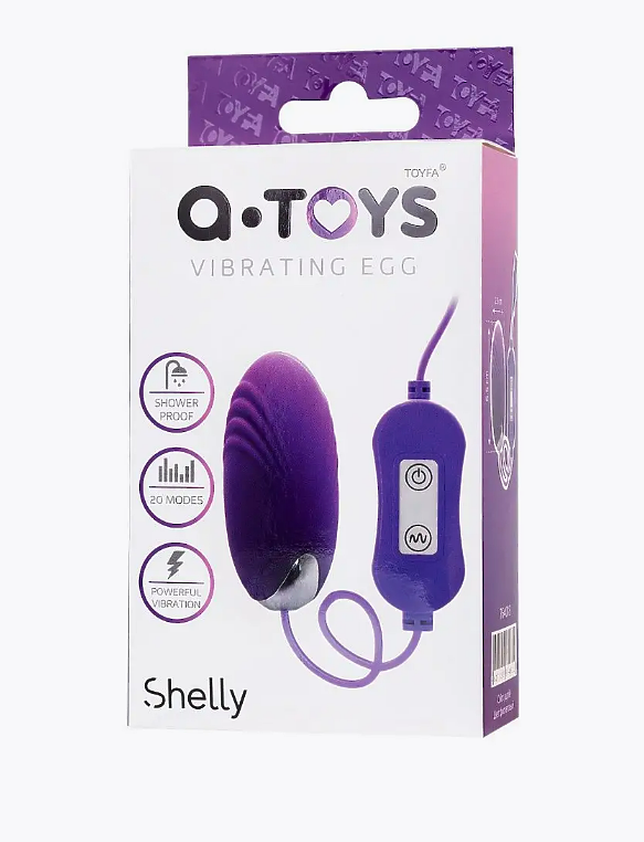 Виброяйцо с пультом управления TOYFA A-Toys Shelly, силикон, фиолетовый