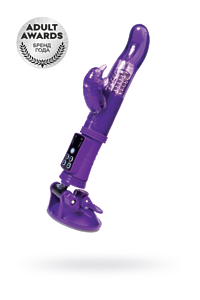 ВИБРАТОР С КЛИТОРАЛЬНЫМ СТИМУЛЯТОРОМ TOYFA A-TOYS, TPR, ФИОЛЕТОВЫЙ, 22,5 СМ
