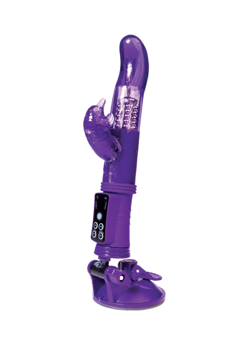 ВИБРАТОР С КЛИТОРАЛЬНЫМ СТИМУЛЯТОРОМ TOYFA A-TOYS, TPR, ФИОЛЕТОВЫЙ, 22,5 СМ