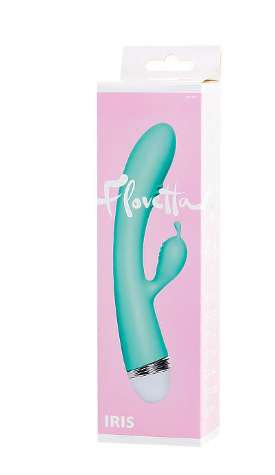 Вибратор с клиторальным стимулятором Flovetta by Toyfa Iris, силикон, голубой, 22 см