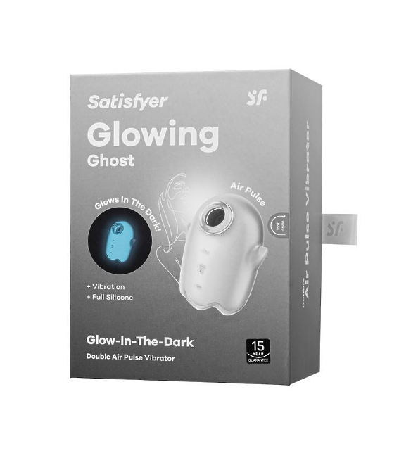 Вакуум-волновой бесконтактный стимулятор клитора Satisfyer Glowing Ghost, силикон, белый, 8,4 см