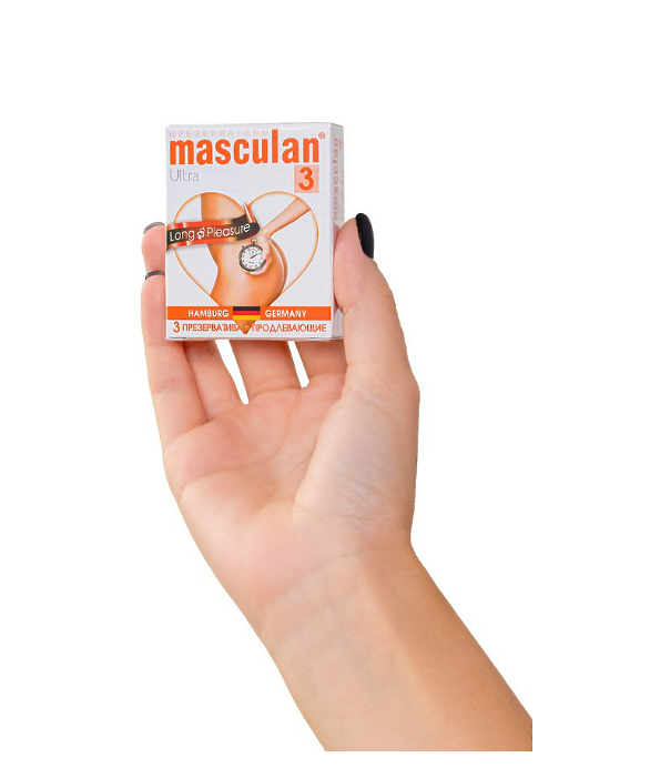 Презервативы Masculan, ultra 3, продлевающие, 19 см, 5,3 см, 3 шт.
