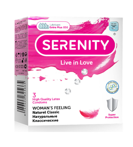 Serenity WOMAN’S FEELING 3 шт. Классические Натуральные Презервативы