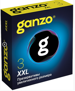 ПРЕЗЕРВАТИВЫ GANZO XXL №3 BLACK EDITION (увеличенного размера)