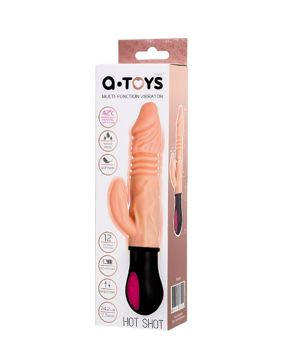 Реалистичный вибратор TOYFA A-Toys Hot shot с функцией Up-Down, TPE, телесный, 24,2 см