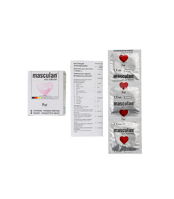 Презервативы masculan Pur № 3 утонченные, 18,5 см, 5.3 см, 3 шт.
