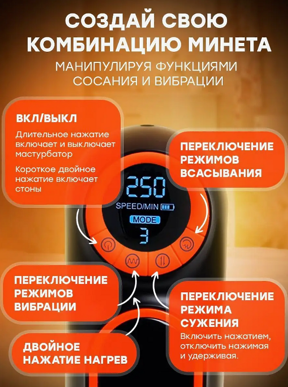 BLACK HORSE Мастурбатор автоматический резиновая вагина