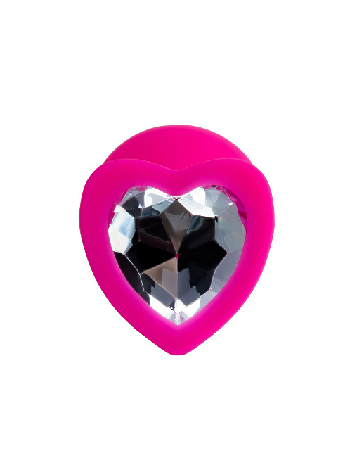 Анальная втулка ToDo by Toyfa Diamond Heart, силикон, розовая, 8 см, Ø 3.5 см