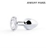 SILVER PLUG SMALL (втулка анальная) цвет кристалла бесцветный, L 72 мм, D 28 мм, вес 50 г
