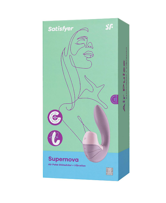 Вибратор Satisfyer Supernova, с вакуум-волновым стимулятором, силикон, розовый, 16,9 см