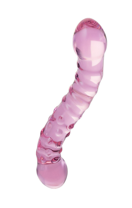 Двусторонний фаллоимитатор Sexus Glass, стекло, розовый, 20,5 см