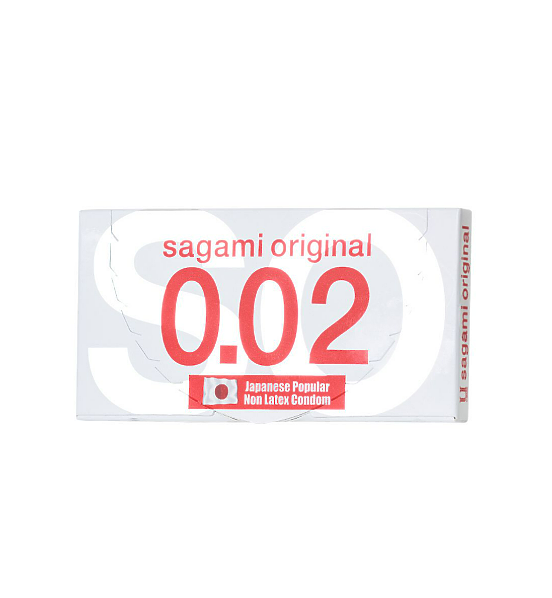 Презервативы Sagami, original 0.02, ультратонкие, гладкие, 19 см, 5,8 см, 2 шт.