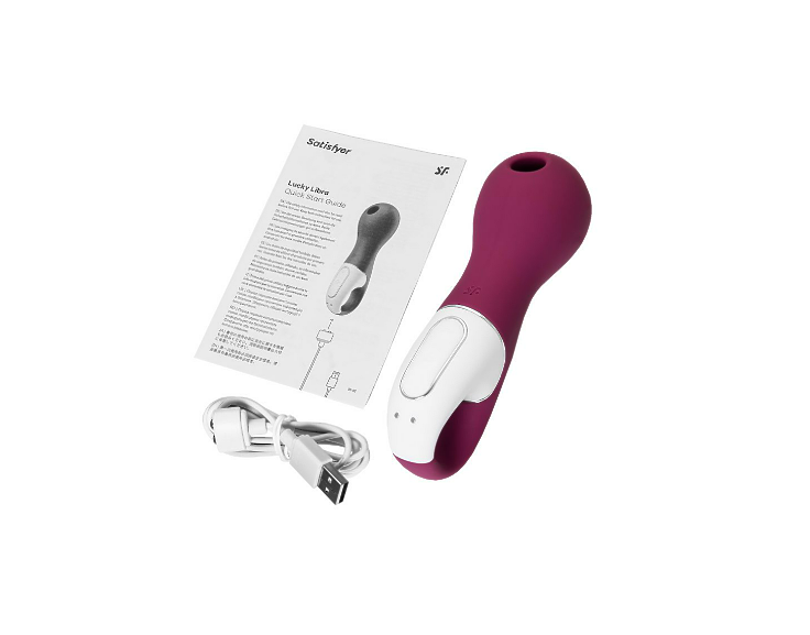 Вакуум-волновой стимулятор клитора с вибрацией Satisfyer Lucky Libra, силикон, бордовый, 15,7 см