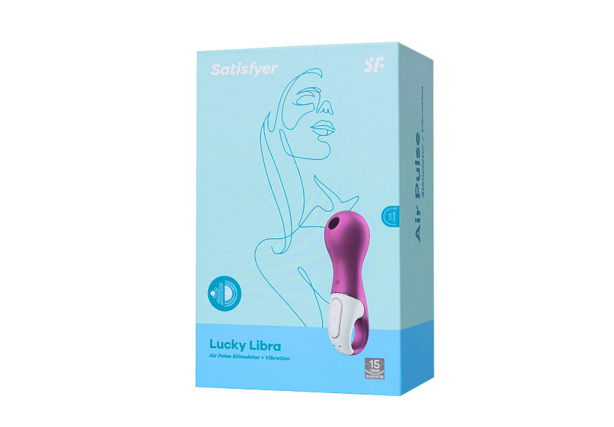 Вакуум-волновой стимулятор клитора с вибрацией Satisfyer Lucky Libra, силикон, бордовый, 15,7 см
