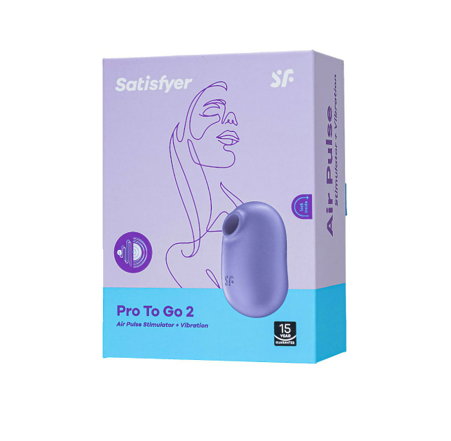 Вакуумный стимулятор клитора с вибрацией Satisfyer Pro To Go 2, фиолетовый, 8,5 см