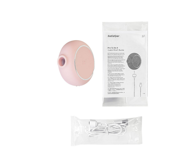 Вакуумный стимулятор клитора с вибрацией Satisfyer Pro To Go 3, розовый, 8,5 см