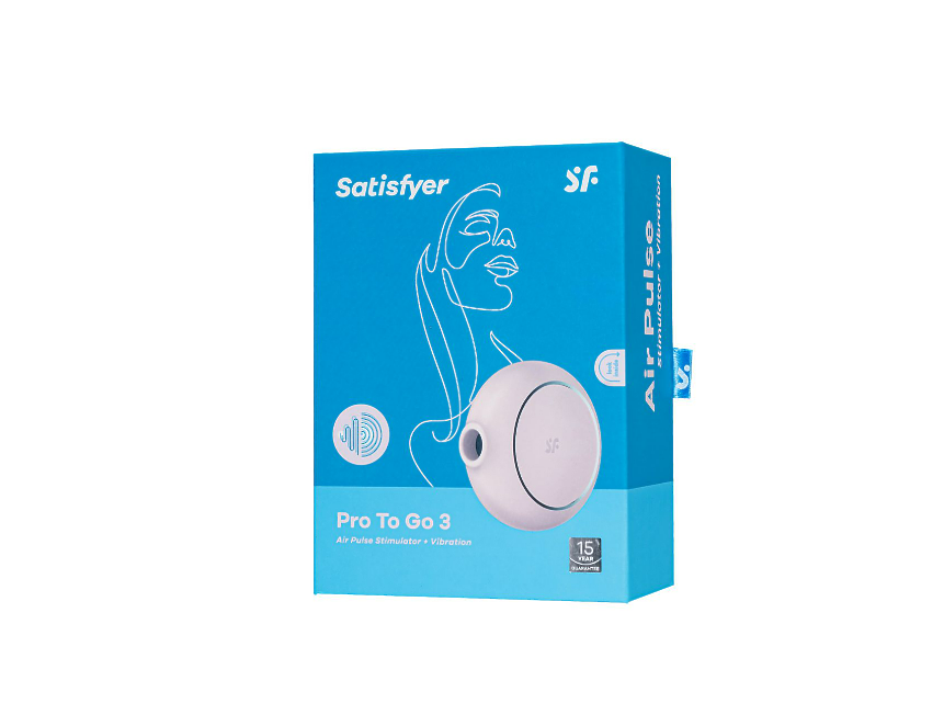 Вакуумный стимулятор клитора с вибрацией Satisfyer Pro To Go 3, розовый, 8,5 см