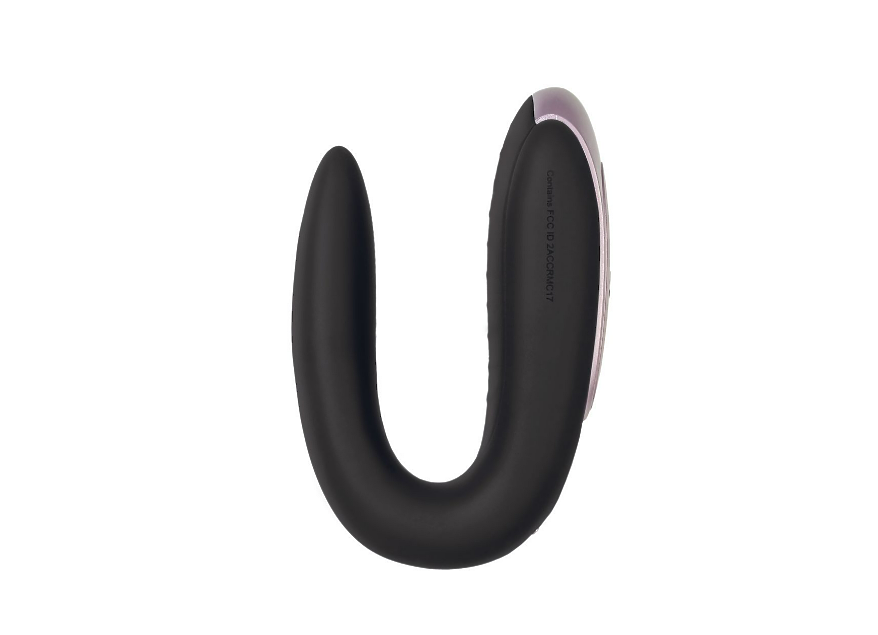 Стимулятор для пар Satisfyer Double Fun Connect App, с пультом ДУ, силикон, черный, 9 см