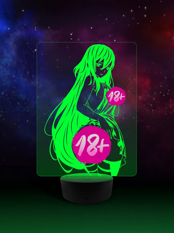 3D Ночник 18+ Девушка из Аниме . Светильник