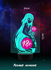 3D Ночник 18+ Девушка из Аниме . Светильник